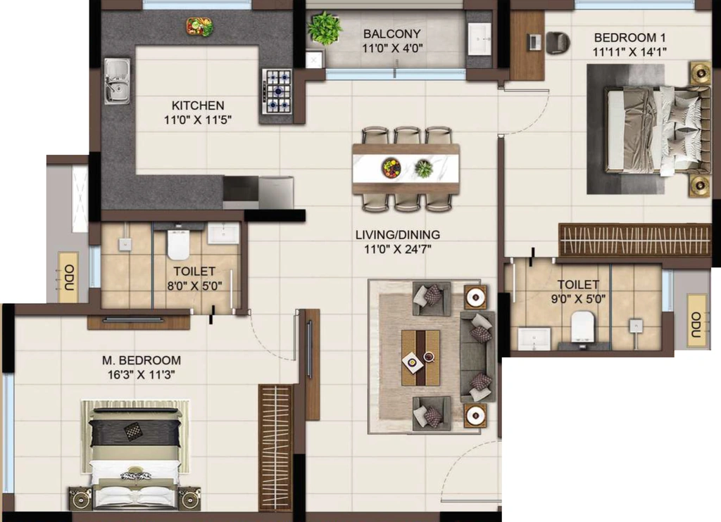 2 BHK Flat in Infinium Altitude in Ganapathy, Coimbatore - Image 920976