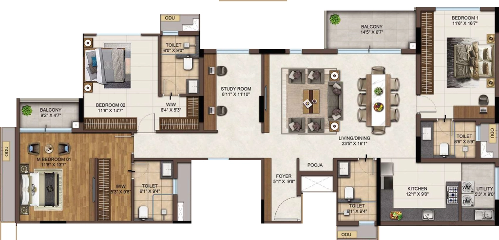 3.5 BHK Flat in Infinium Altitude in Ganapathy, Coimbatore - Image 920988
