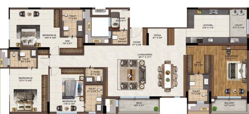 4 BHK Flat in Infinium Altitude in Ganapathy, Coimbatore - Image 920990