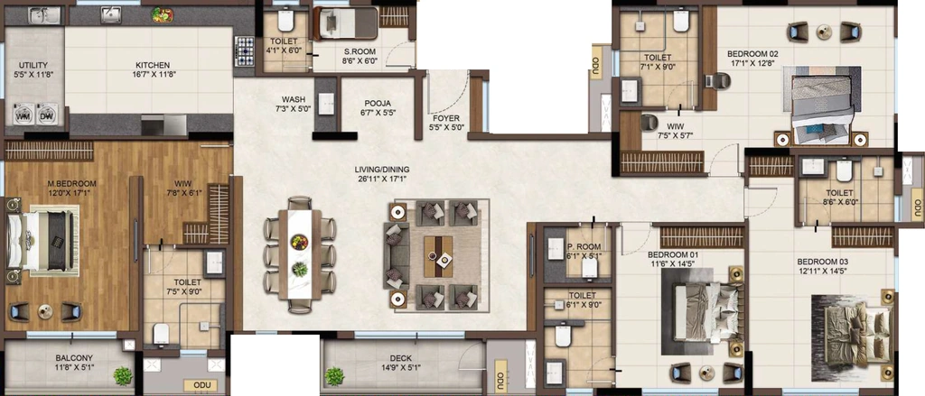 4 BHK Flat in Infinium Altitude in Ganapathy, Coimbatore - Image 920991