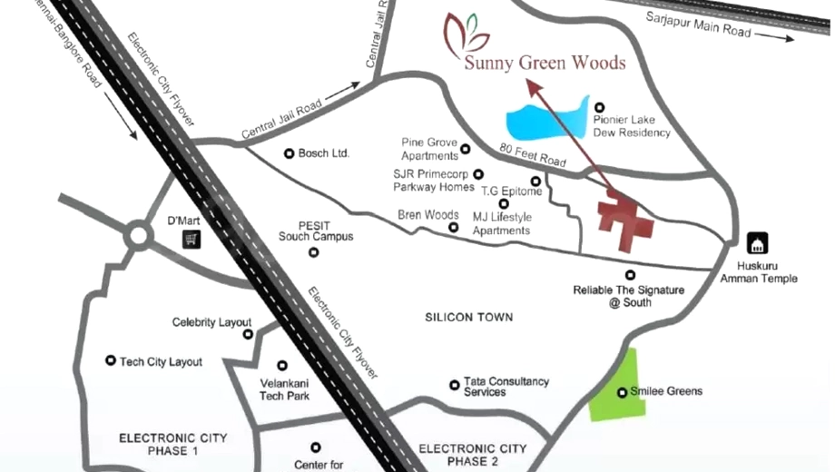 Location of MS Sunny Green Woods in Gattahalli, Bangalore - Image 409772