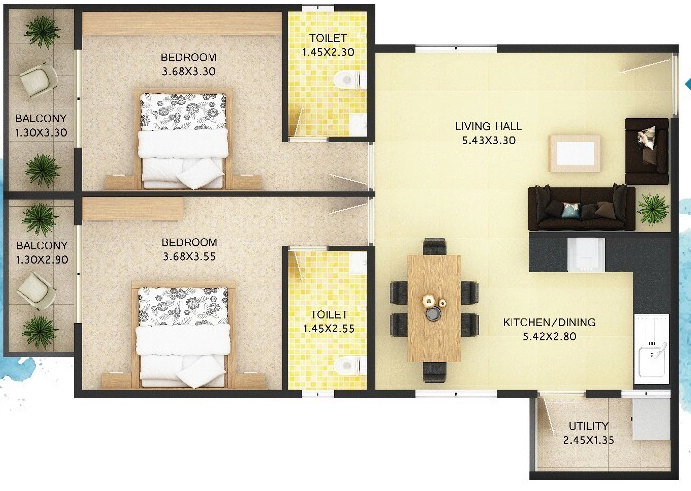 2 BHK Flat in AMP Absolute in Gattahalli, Bangalore - Image 921014
