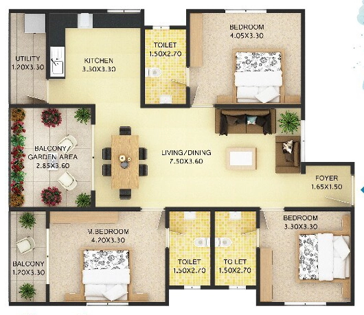 3 BHK Flat in AMP Absolute in Gattahalli, Bangalore - Image 921016