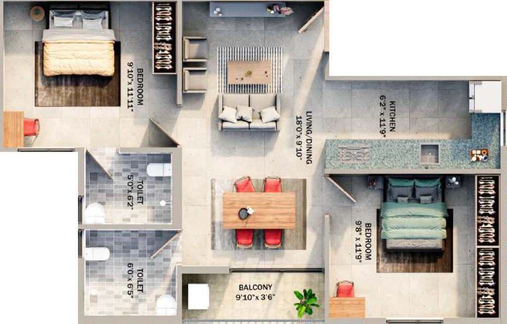 2 BHK Flat in Tncd Grand City in Ganapathy, Coimbatore - Image 921030