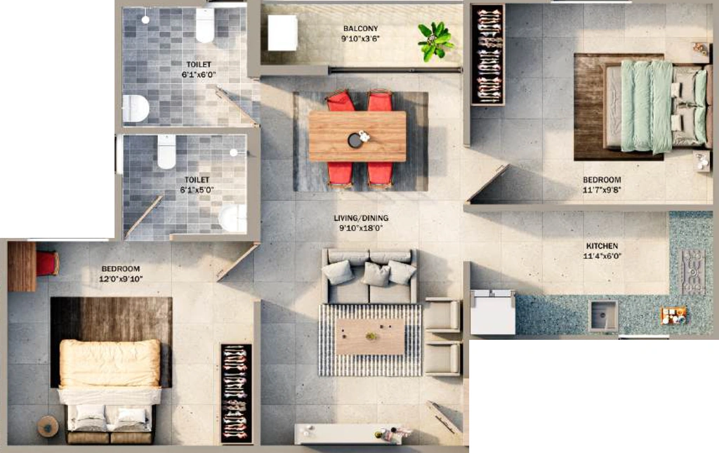 2 BHK Flat in Tncd Grand City in Ganapathy, Coimbatore - Image 921031
