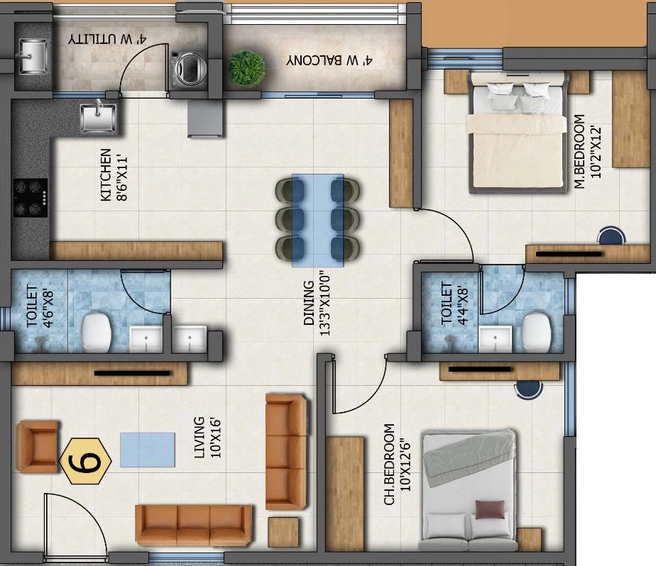 2 BHK Flat in JV Paradise in Hosa Road, Bangalore - Image 921027