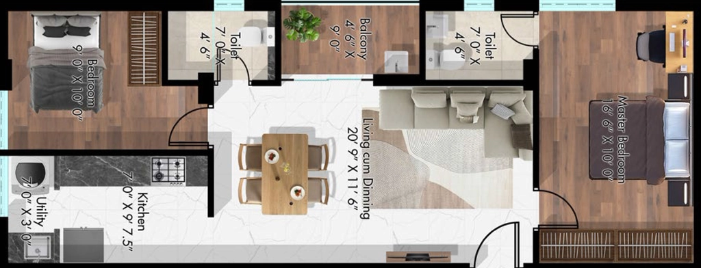 2 BHK Flat in Nithya Clover in Puliakulam, Coimbatore - Image 921042