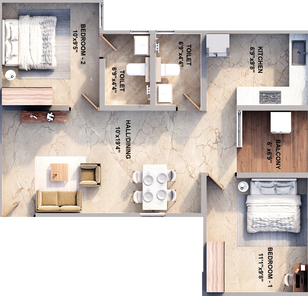 2 BHK Flat in TNCD Atlantic City in Koundampalayam, Coimbatore - Image 921073