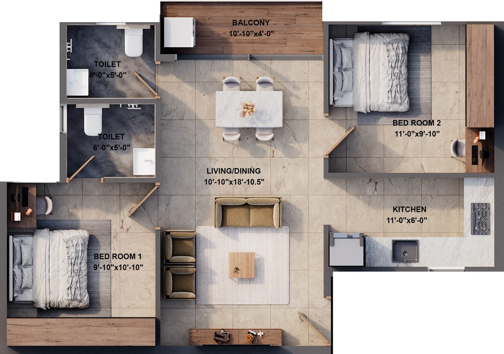 2 BHK Flat in TNCD Nexus City in Peelamedu, Coimbatore - Image 921087