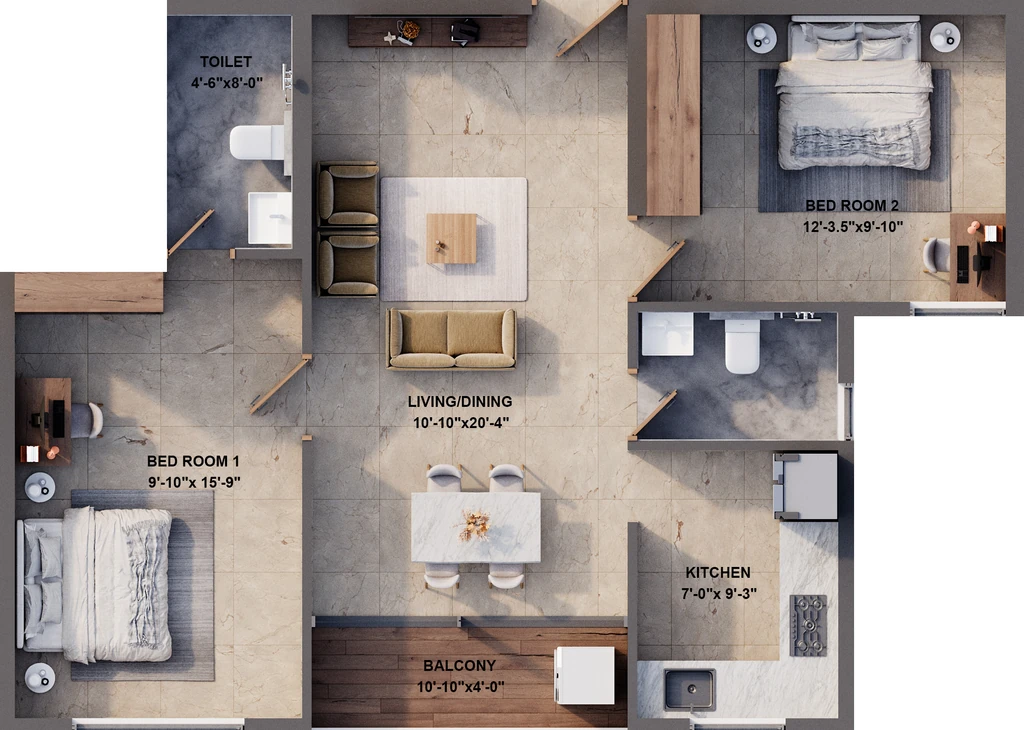 2 BHK Flat in TNCD Nexus City in Peelamedu, Coimbatore - Image 921088
