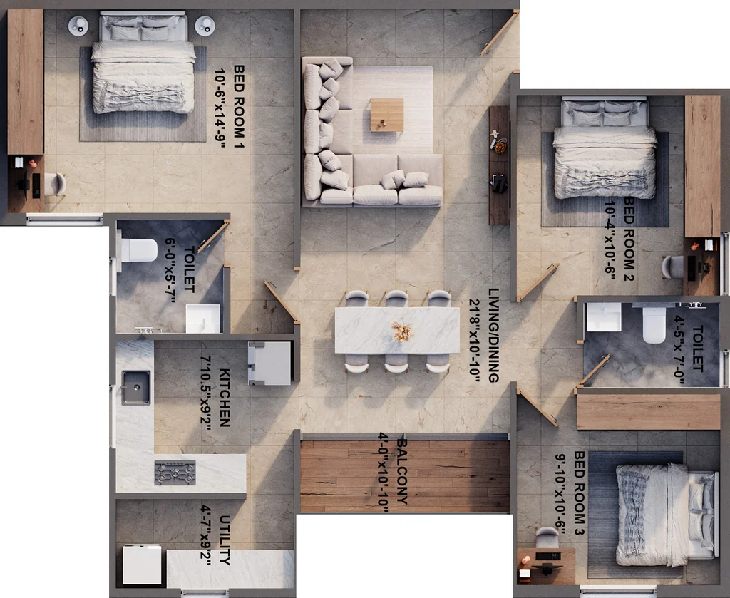 3 BHK Flat in TNCD Nexus City in Peelamedu, Coimbatore - Image 921090