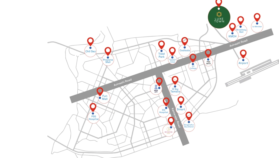 Location of TNCD Luxe Town in Kalapatti, Coimbatore - Image 409965