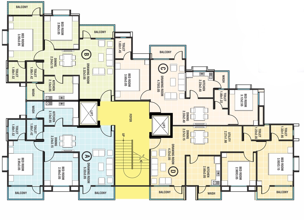 Floor Plan of Essarjee Sampada in Khajuri kalan, Bhopal - Image 410285