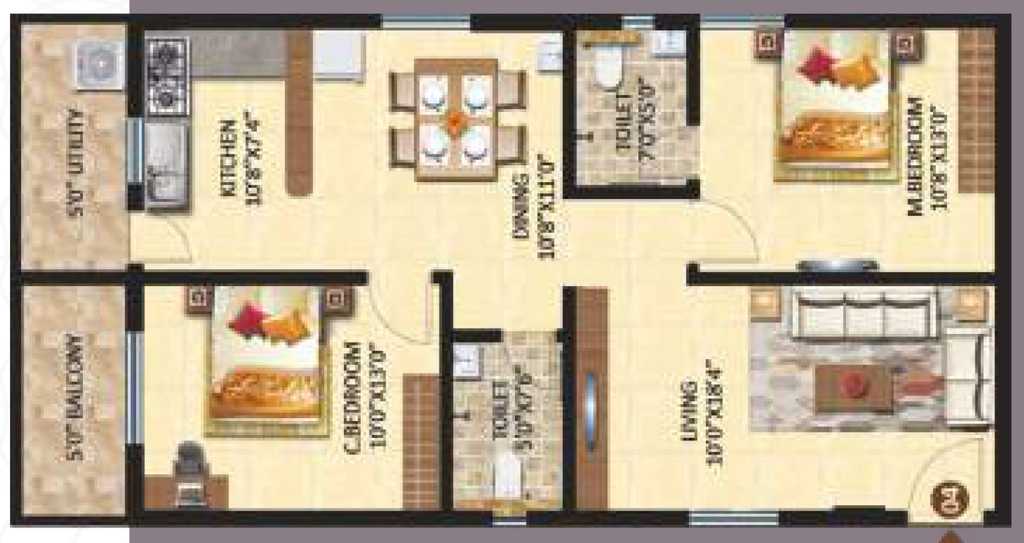 2 BHK Flat in Adithi Elegance in Varthur, Bangalore - Image 921151