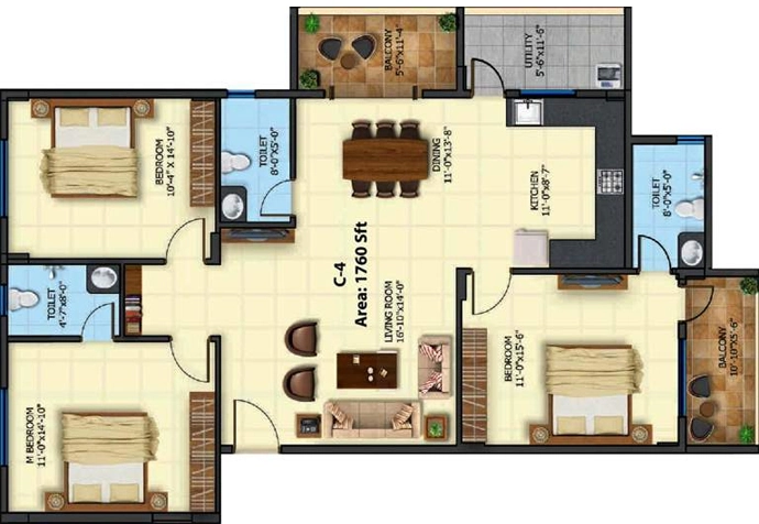 3 BHK Flat in Adithi Elite in Bhoganahalli, Bangalore - Image 921150