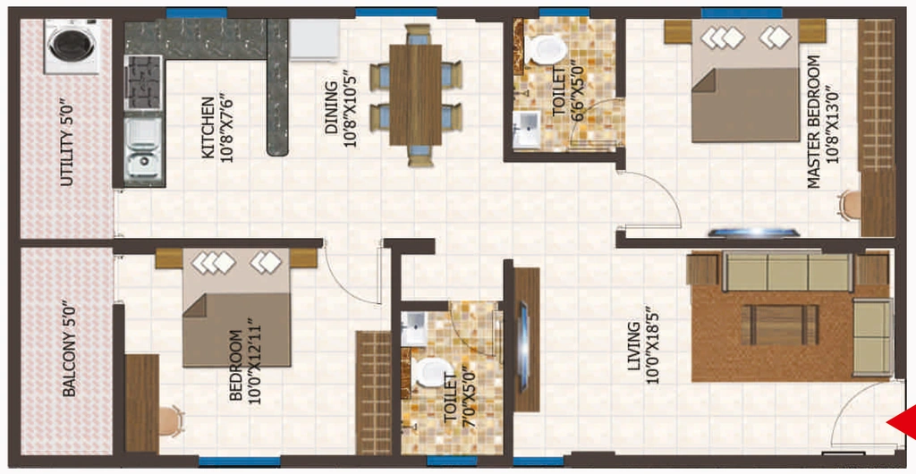 2 BHK Flat in Adithi Emerald in Gunjur, Bangalore - Image 921144