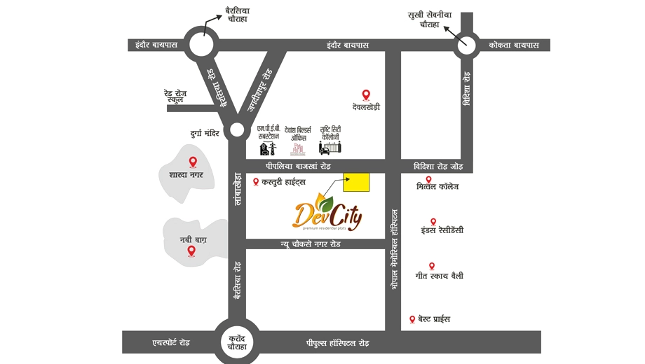 Location of Dewansh Dev City in Lambakheda, Bhopal - Image 410262