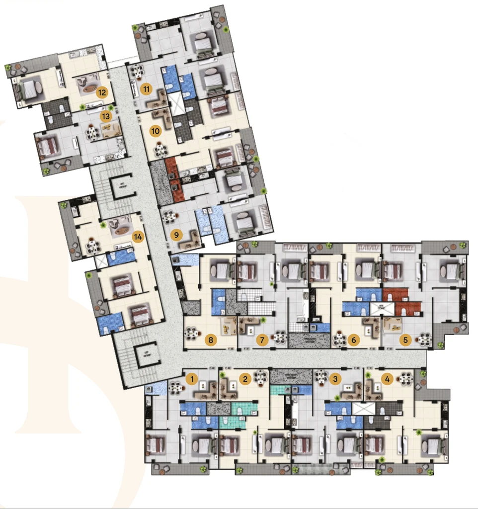 Floor Plan of MS Malti Chetan Heights in Ashoka Garden, Bhopal - Image 410337
