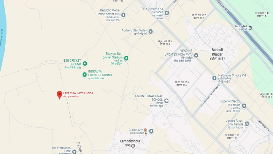 Location of Royalshape Lake View Farms in Sector 156, Noida - Image 410013