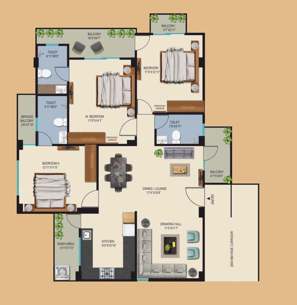 3 BHK Flat in DBL Starlight Titania in Idgah Hills, Bhopal - Image 921197
