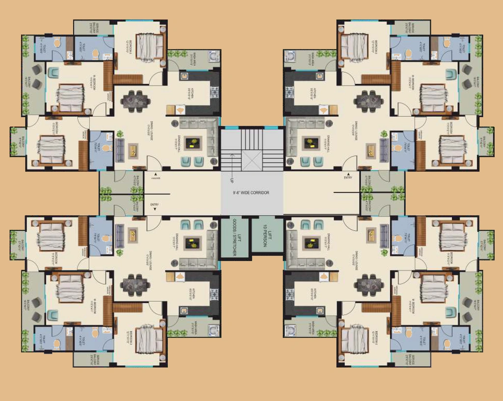 Floor Plan of DBL Starlight Titania in Idgah Hills, Bhopal - Image 410233