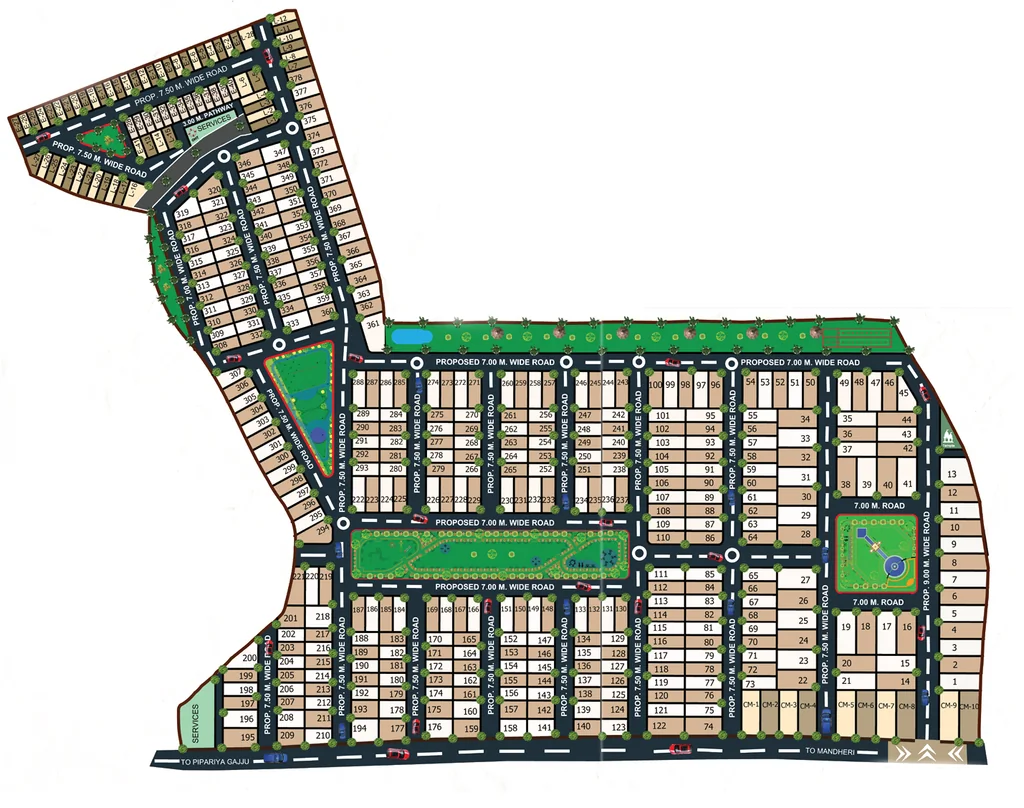 Master Plan of Kalpdham Gauri Greens Plot in Mandideep, Bhopal - Image 410325