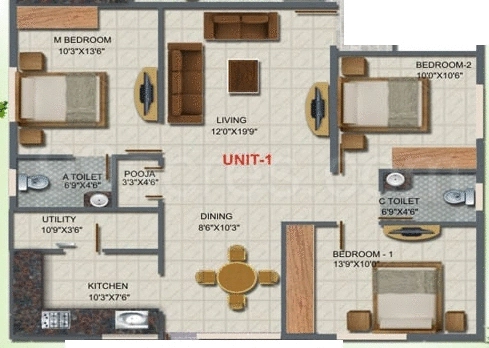 3 BHK Flat in Nishitas Honey Dew in HSR Layout, Bangalore - Image 921138