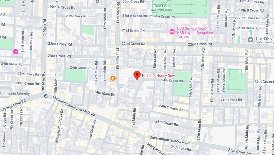 Location of Nishitas Honey Dew in HSR Layout, Bangalore - Image 410071