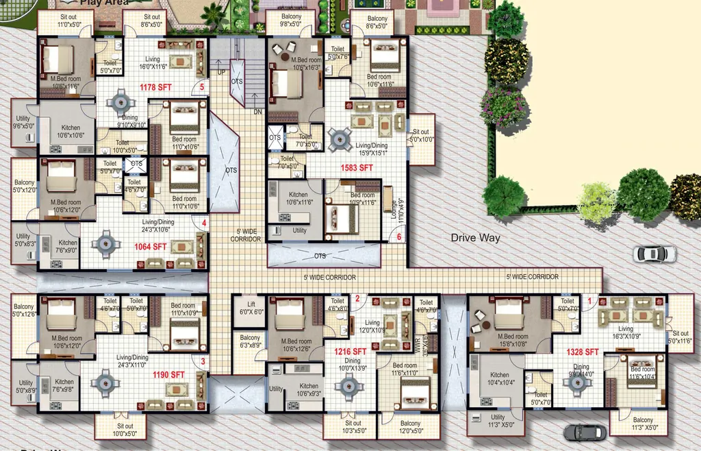 Floor Plan of President Opulence in Gottigere, Bangalore - Image 410052