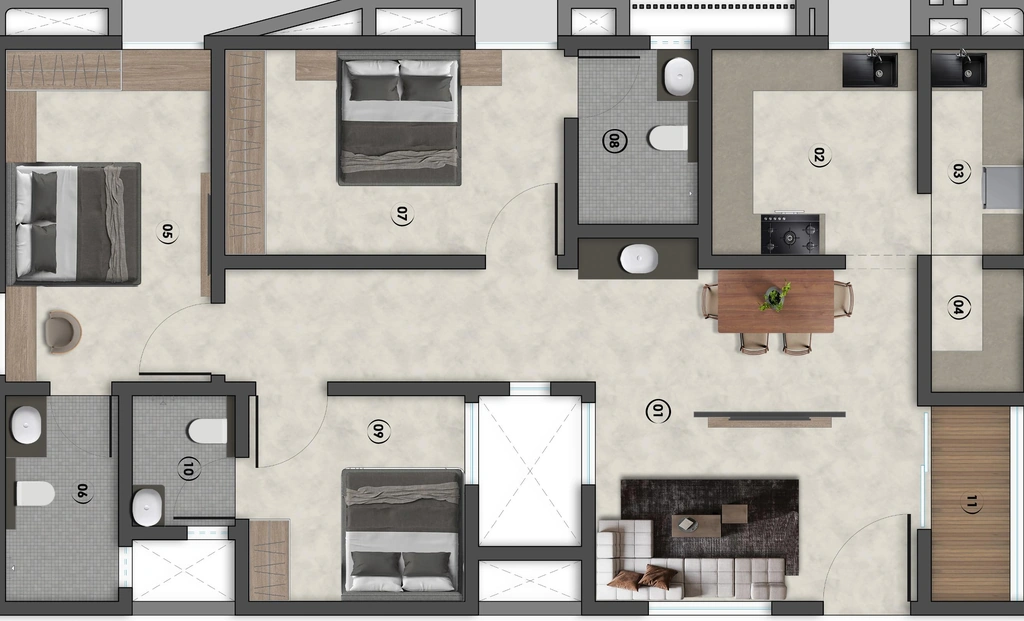 3 BHK Flat in Greenfield Pearl Vistara in Kalapatti, Coimbatore - Image 921155