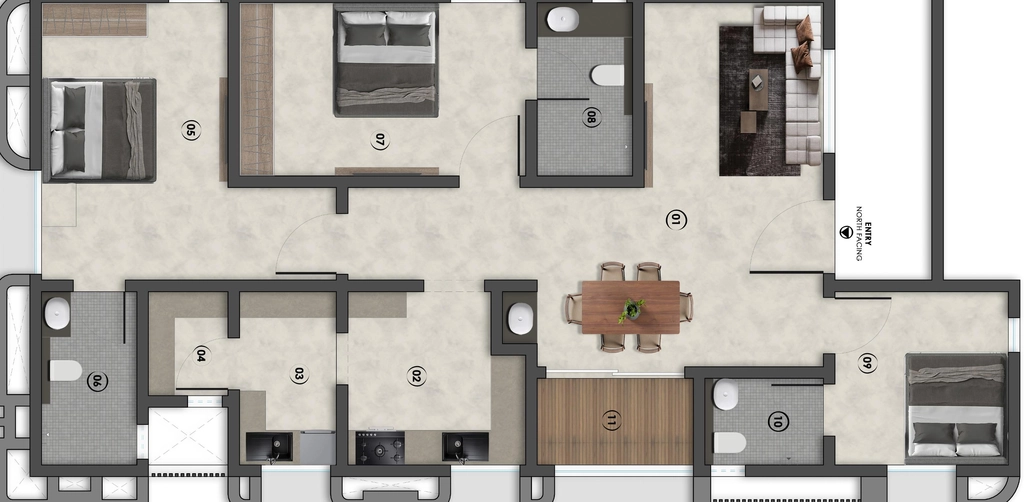 3 BHK Flat in Greenfield Pearl Vistara in Kalapatti, Coimbatore - Image 921156