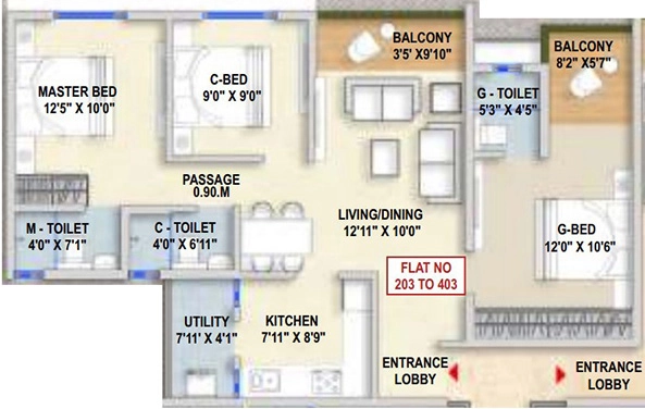 3 BHK Flat in AC Abhinav in Nashik Road, Nashik - Image 921160