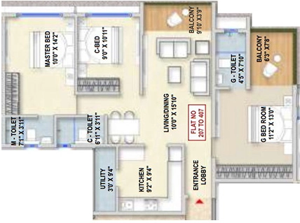 3 BHK Flat in AC Abhinav in Nashik Road, Nashik - Image 921162