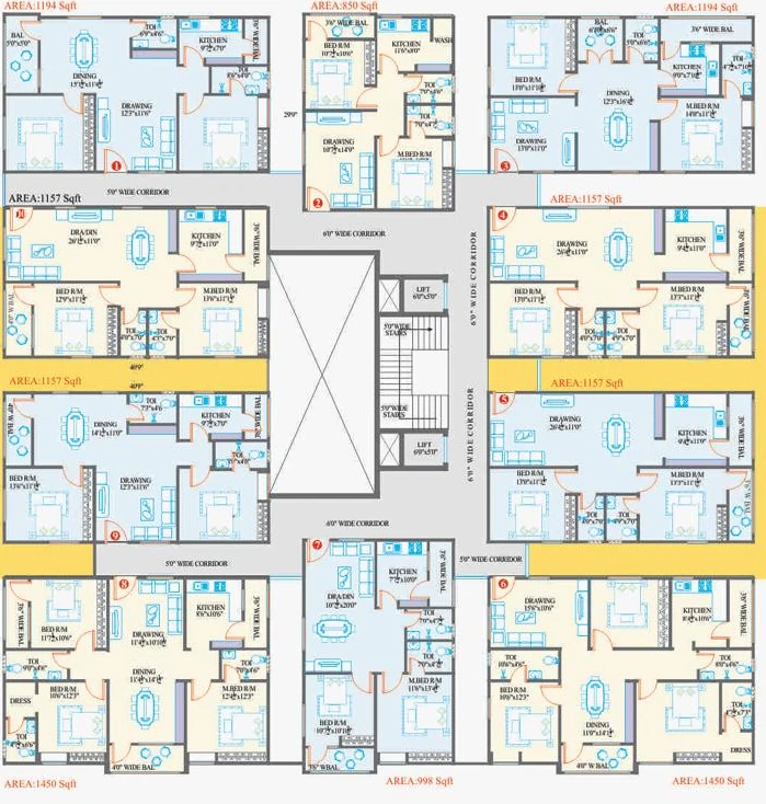 Floor Plan of SRR Hillridge Residency in Gottigere, Bangalore - Image 410159