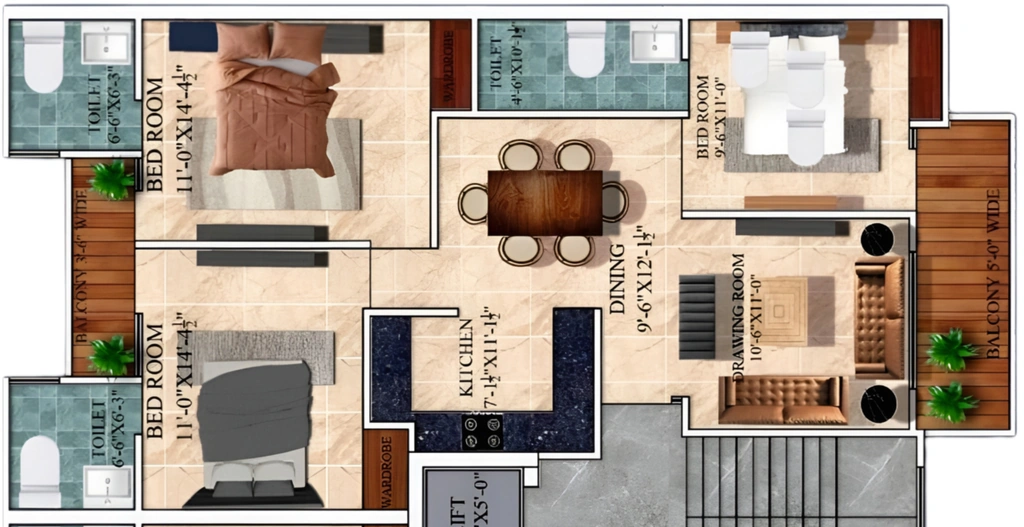 3 BHK Flat in Alpha Residency in Zirakpur, Chandigarh - Image 921185