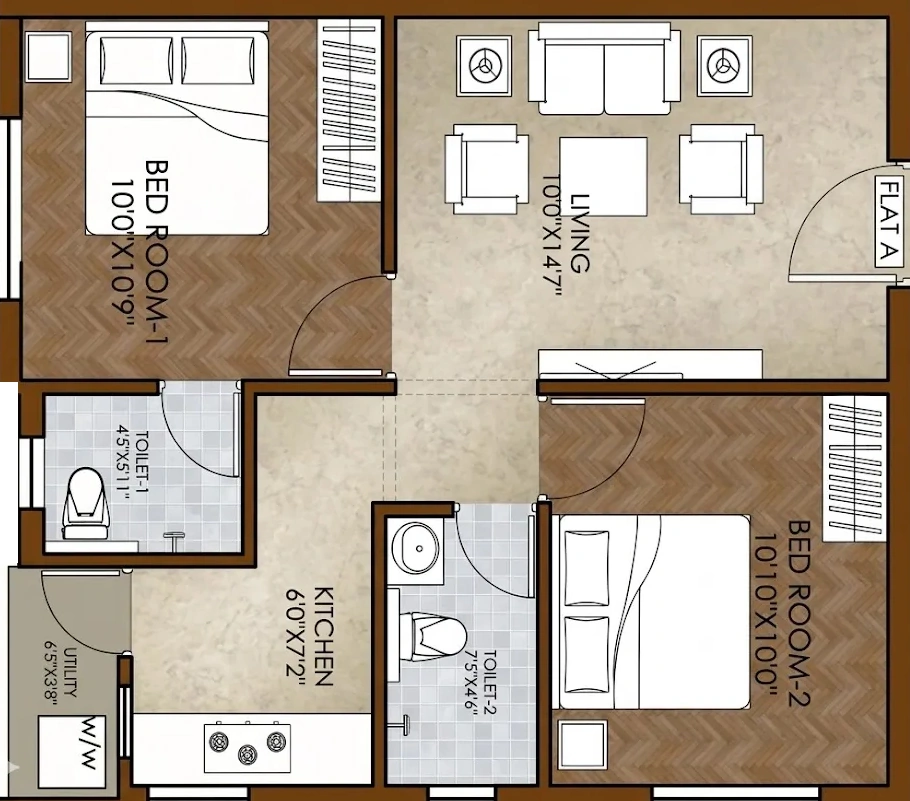 2 BHK Flat in Sukras Shakti in Thadagam, Coimbatore - Image 921191