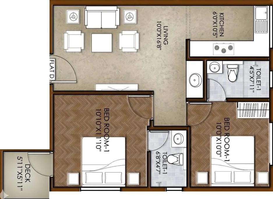 2 BHK Flat in Sukras Shakti in Thadagam, Coimbatore - Image 921192