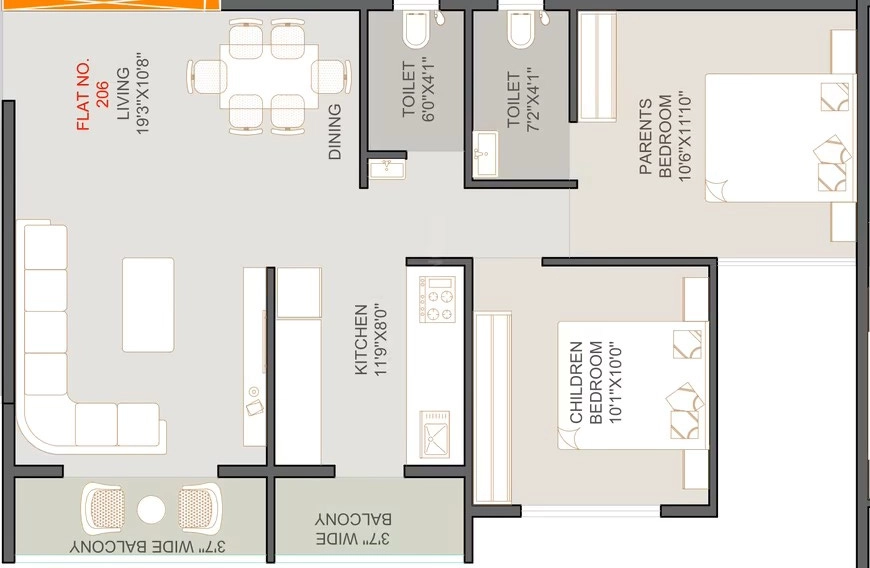 2 BHK Flat in Daksh Levanta in Adgaon, Nashik - Image 921194