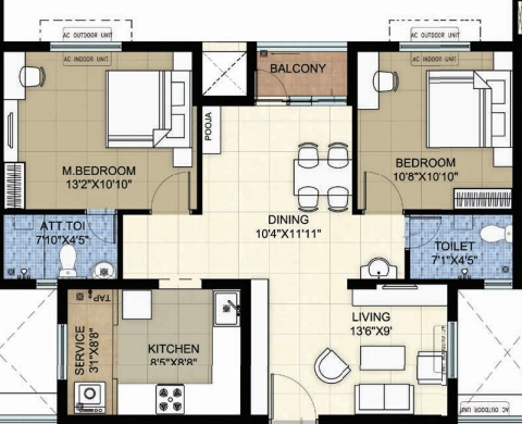 2 BHK Flat in TVS Emerald Green Acres Phase 2 in Kolapakkam, Chennai - Image 921263