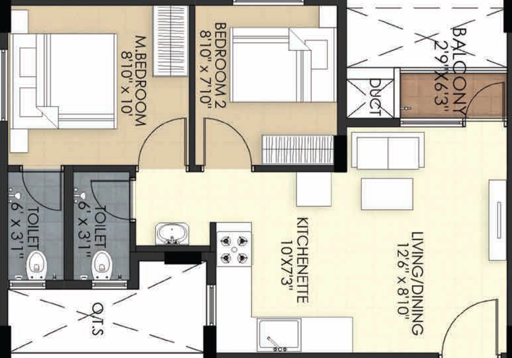 2 BHK Flat in TVS Emerald Green Acres Phase 2 in Kolapakkam, Chennai - Image 921258
