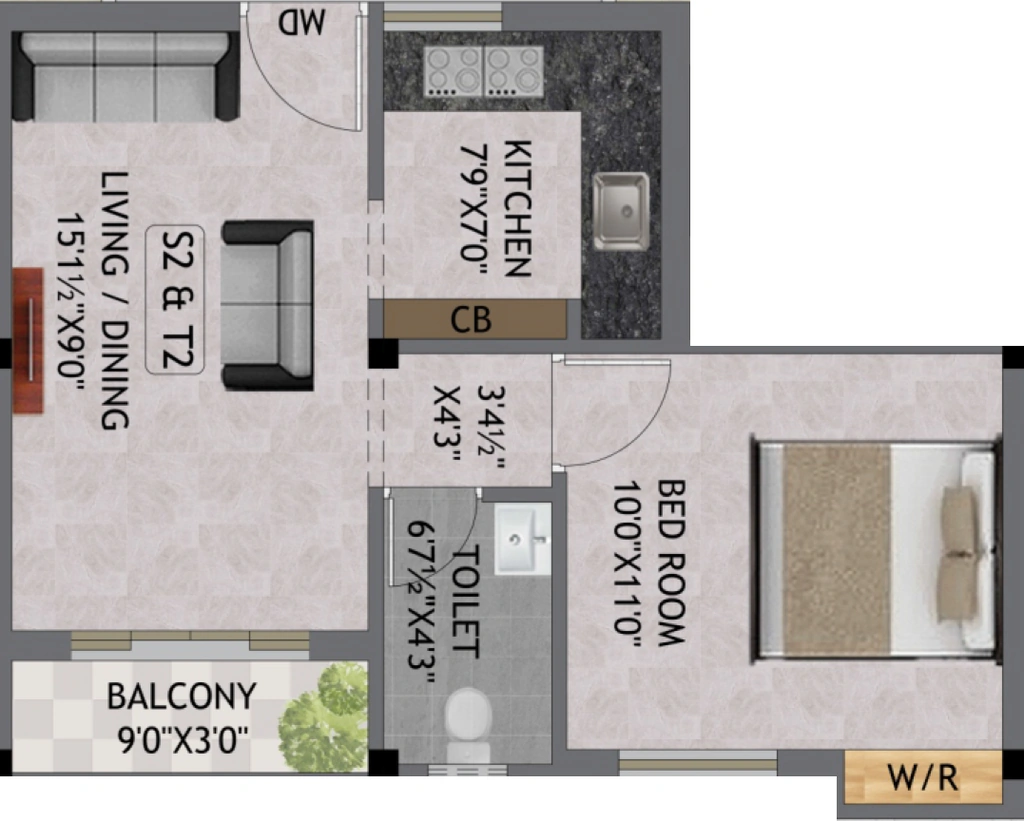 1 BHK Flat in Keerthi Sai Paadham Flats in Porur, Chennai - Image 921309