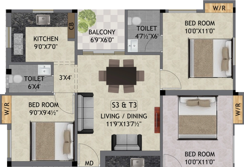 2 BHK Flat in Keerthi Sai Paadham Flats in Porur, Chennai - Image 921310