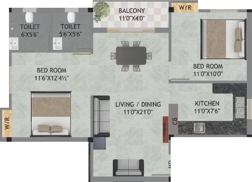 2 BHK Flat in Keerthi Sai Paadham Flats in Porur, Chennai - Image 921313