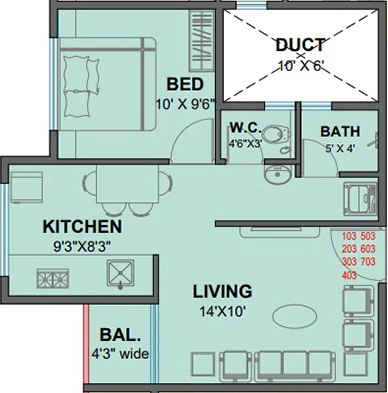 1 BHK Flat in Krushna Pride 4 in Pathardi Phata, Nashik - Image 921324
