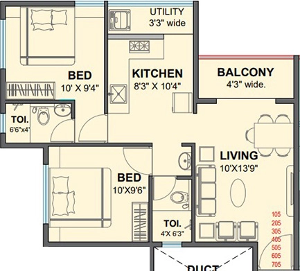 2 BHK Flat in Krushna Pride 4 in Pathardi Phata, Nashik - Image 921326