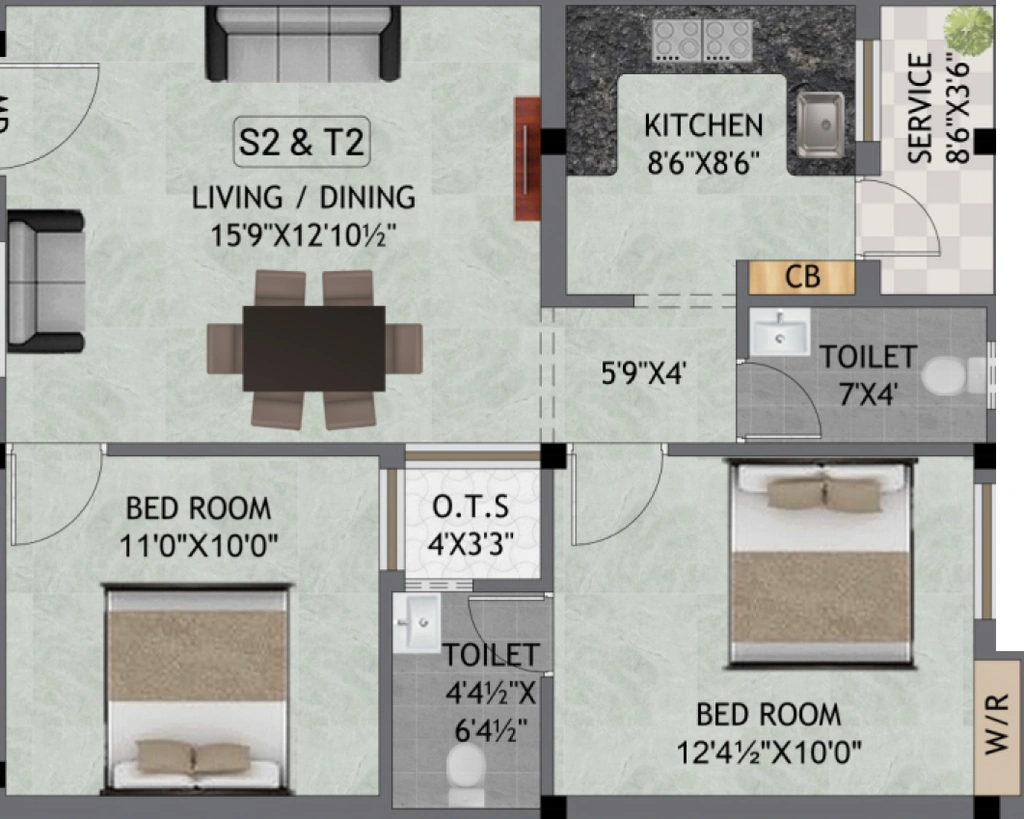 2 BHK Flat in Keerthi Sai Naadha Flats in Porur, Chennai - Image 921353