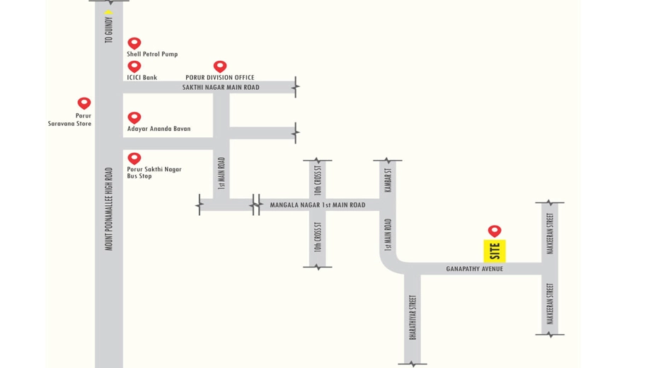 Location of Keerthi Sai Naadha Flats in Porur, Chennai - Image 410403
