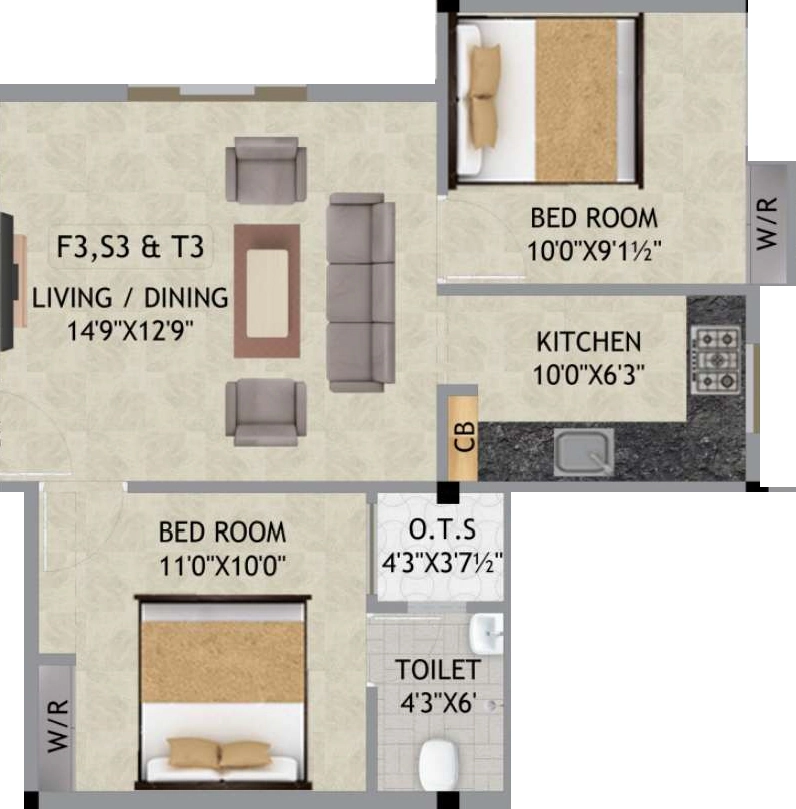 2 BHK Flat in Mugesh Sai Shanmuga Flats in Kattupakkam, Chennai - Image 921366