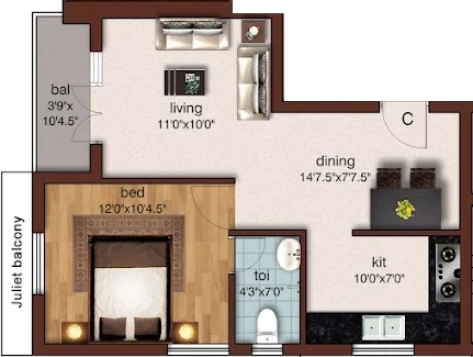 1 BHK Flat in AV Swarnamukhi in Kattupakkam, Chennai - Image 921375
