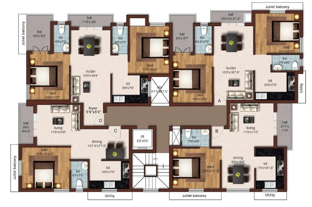 Floor Plan of AV Swarnamukhi in Kattupakkam, Chennai - Image 410454